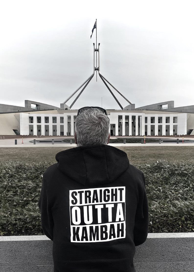 ! StraightOuttaKambah PRESALE - Black Zip-up Hoody BACK PRINT - PRESALE ENDS FRIDAY 14 MARCH - (For Delivery Early-mid April)
