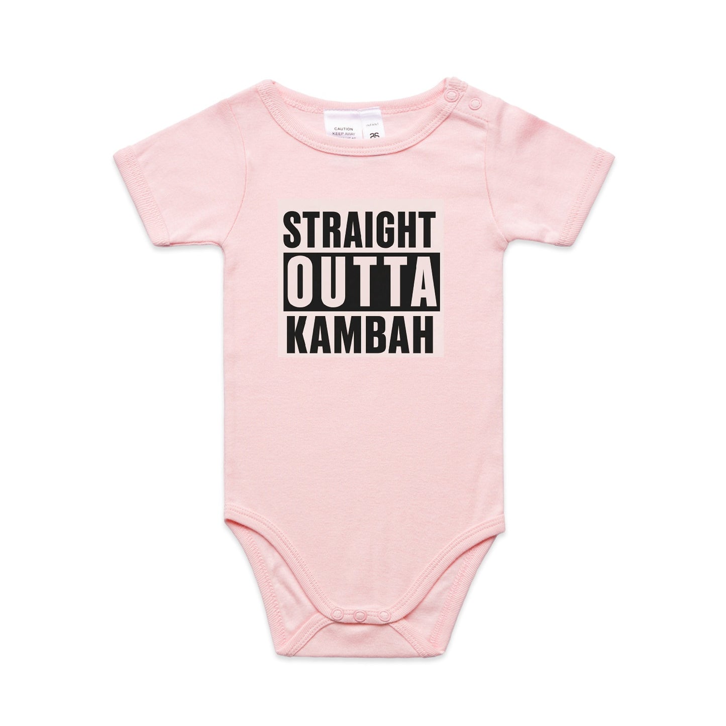 ! PRESALE ENDS SUNDAY 2 NOVEMBER Pink Straight Outta Kambah Baby Onesie