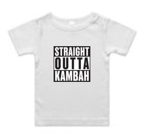 ! PRESALE ENDS SUNDAY 2 NOVEMBER White Straight Outta Kambah Baby T-Shirt