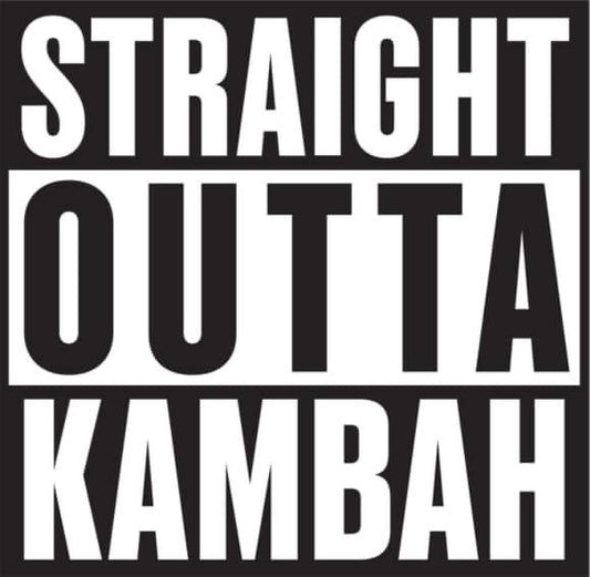 !! Straight Outta Kambah black fridge magnet  50 mm x 50 mm