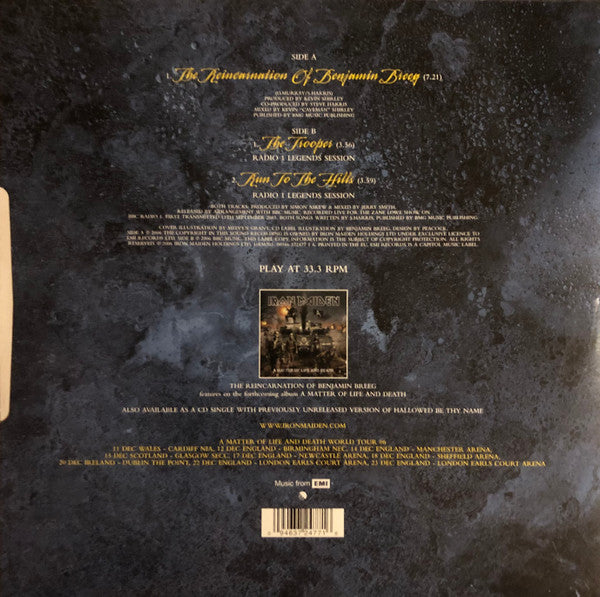 Iron Maiden - The Reincarnation Of Benjamin Breeg 10” Milky vinyl - 2006 includes 8” crossed guns sticker