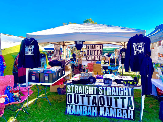 !  800mm x 800mm Straight Outta Kambah vinyl banner