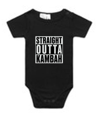 ! PRESALE ENDS SUNDAY 27 OCTOBER Black Straight Outta Kambah Baby Onesie